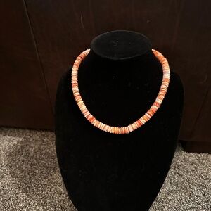 Hand Crafted “One of a Kind” Orange Spiny Oyster & Sterling Silver Necklace